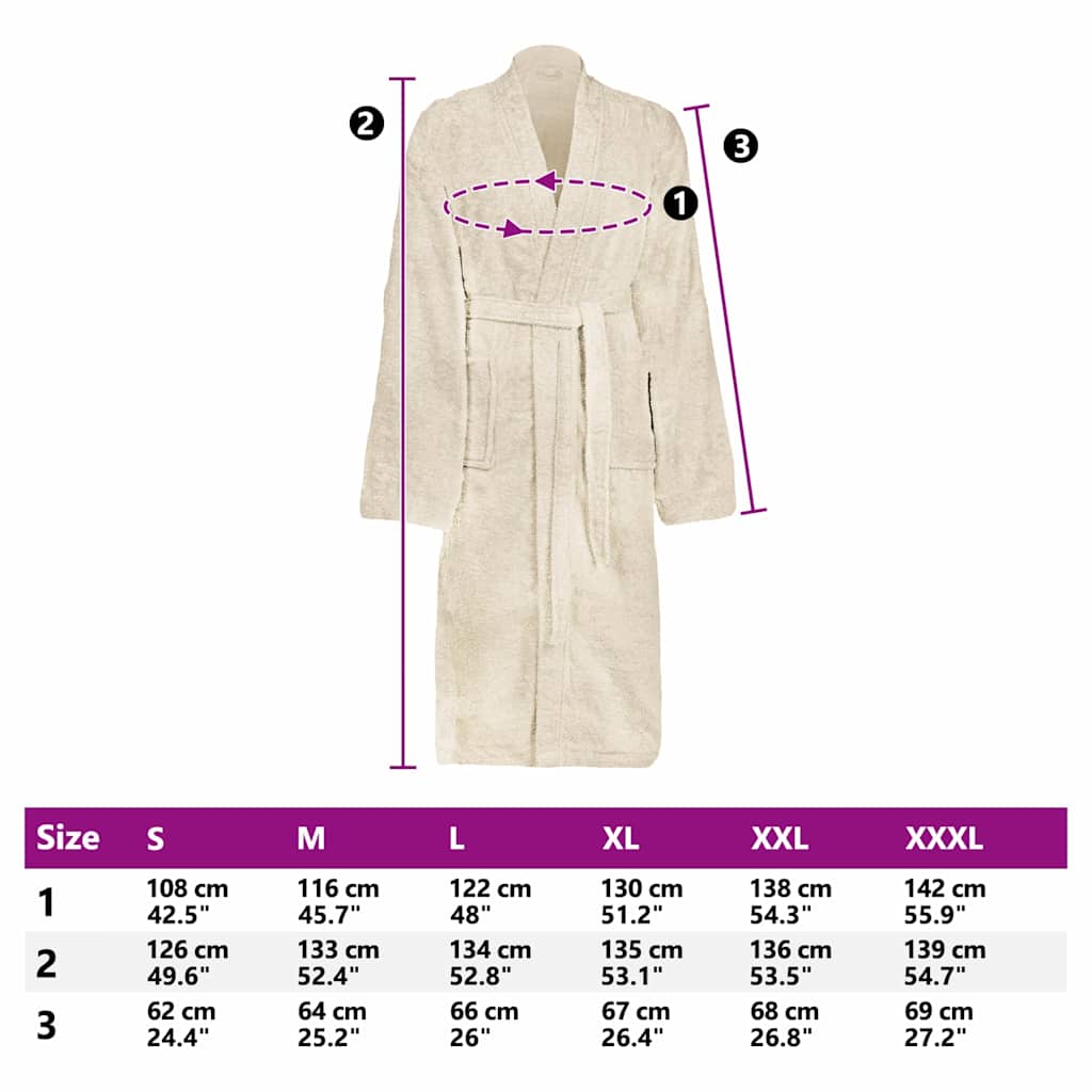 Roupão de banho KINN Creme M Algodão