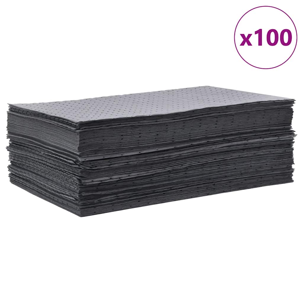 Almofadas absorventes de óleo 100 unid 40x50 cm cinzento