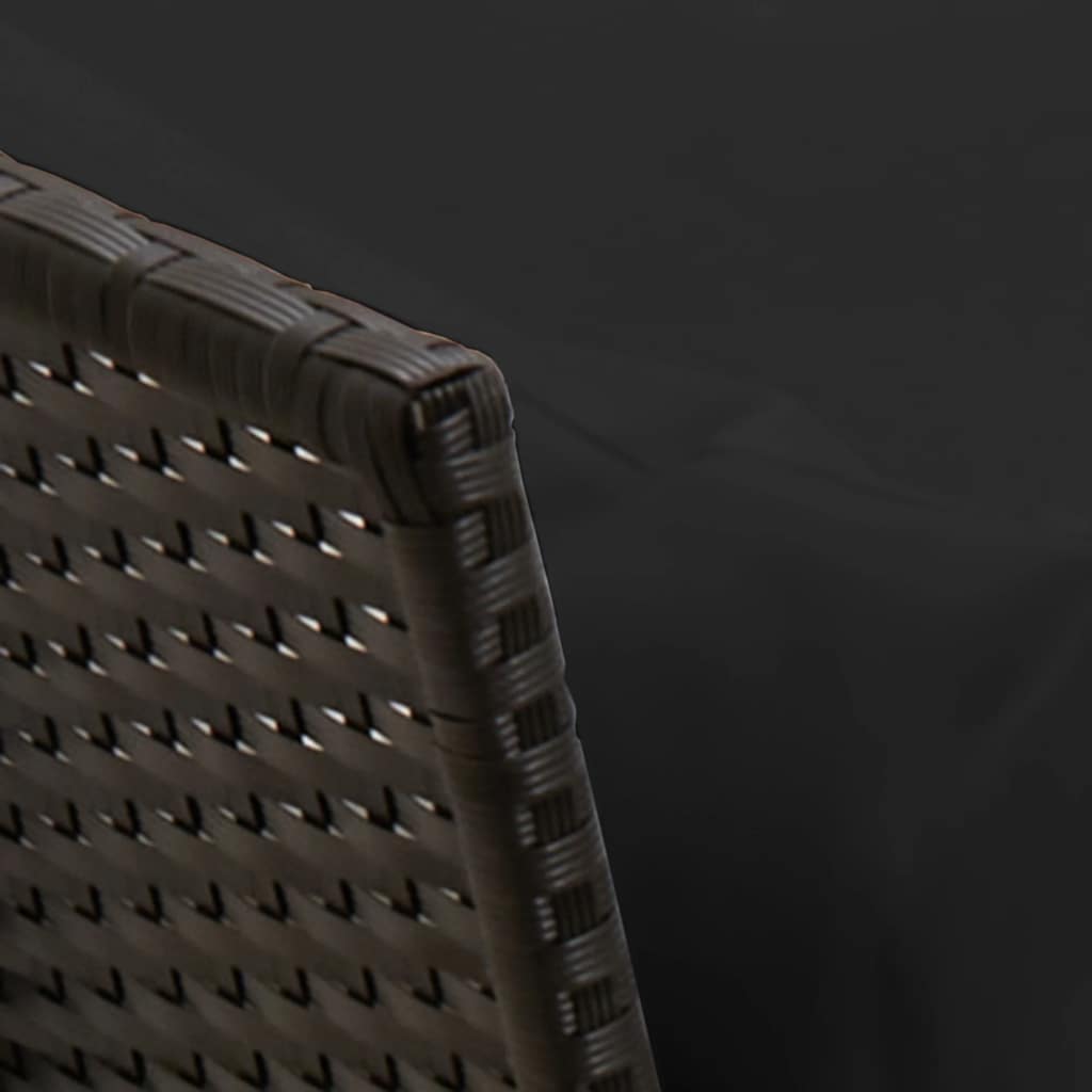 4 pcs conjunto de jardim p/ jardim c/ almofadões vime PE preto