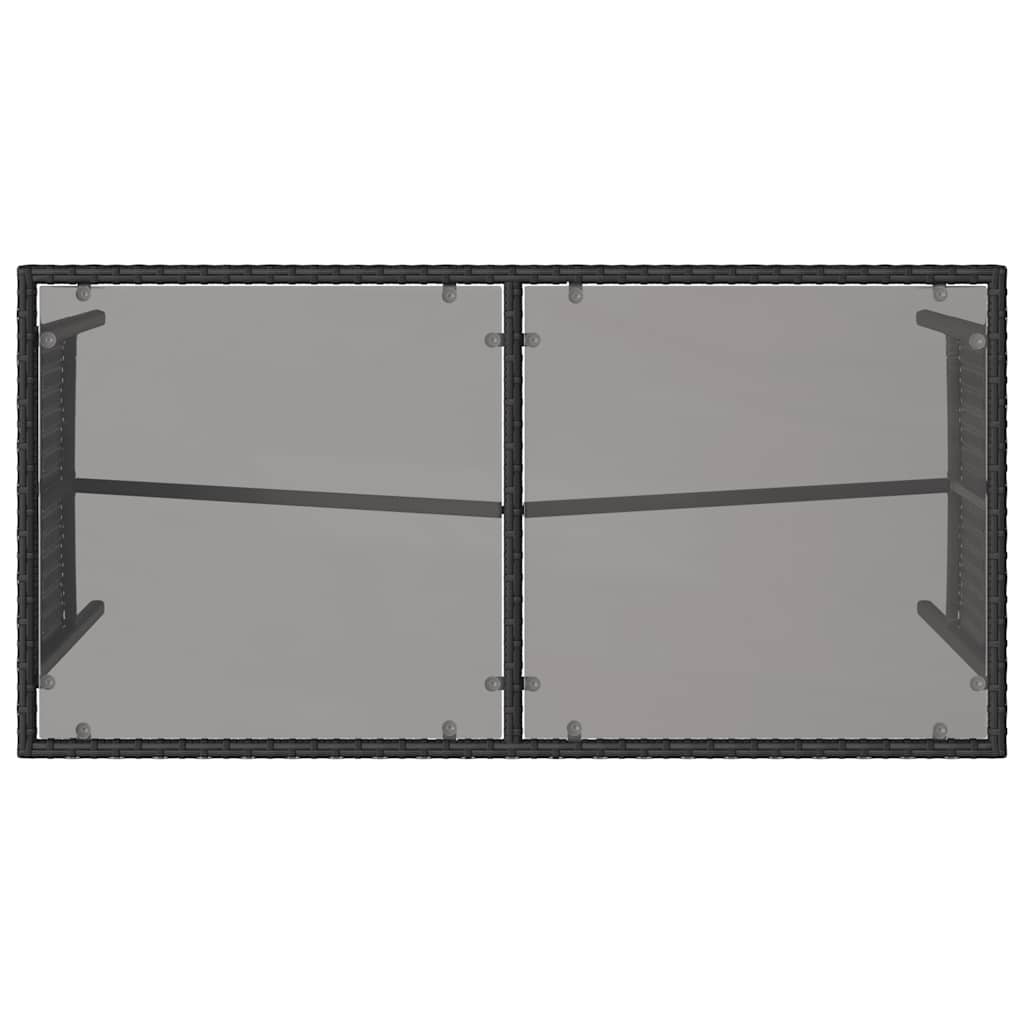 3 pcs conjunto de jantar p/ jardim c/ almofadões vime PE preto