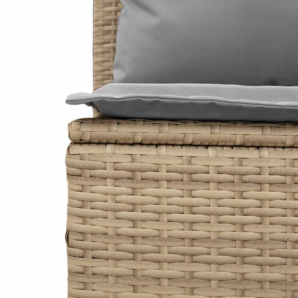 3 pcs conjunto de jantar p/ jardim com almofadões vime PE bege