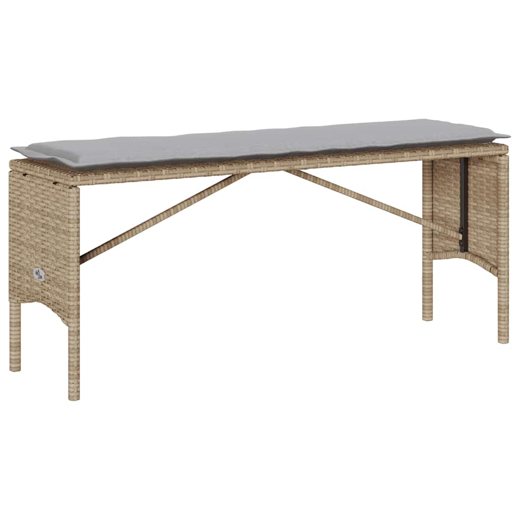 3 pcs conjunto de jantar p/ jardim com almofadões vime PE bege