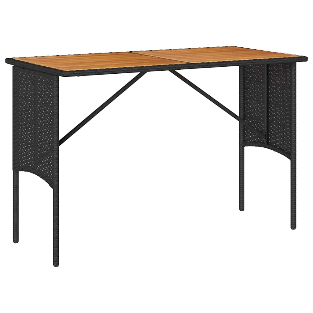 3 pcs conjunto de jantar p/ jardim c/ almofadões vime PE preto