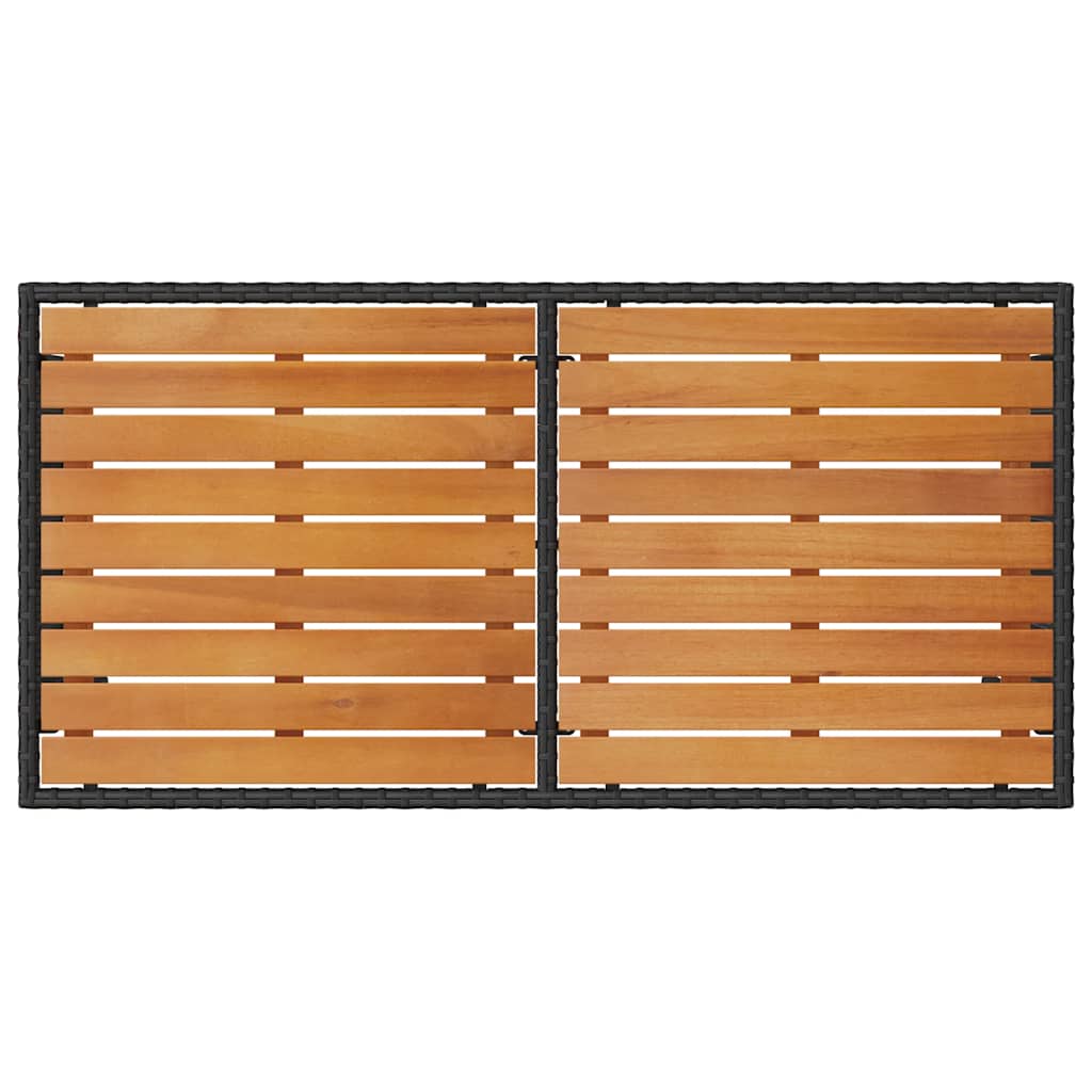 3 pcs conjunto de jantar p/ jardim c/ almofadões vime PE preto