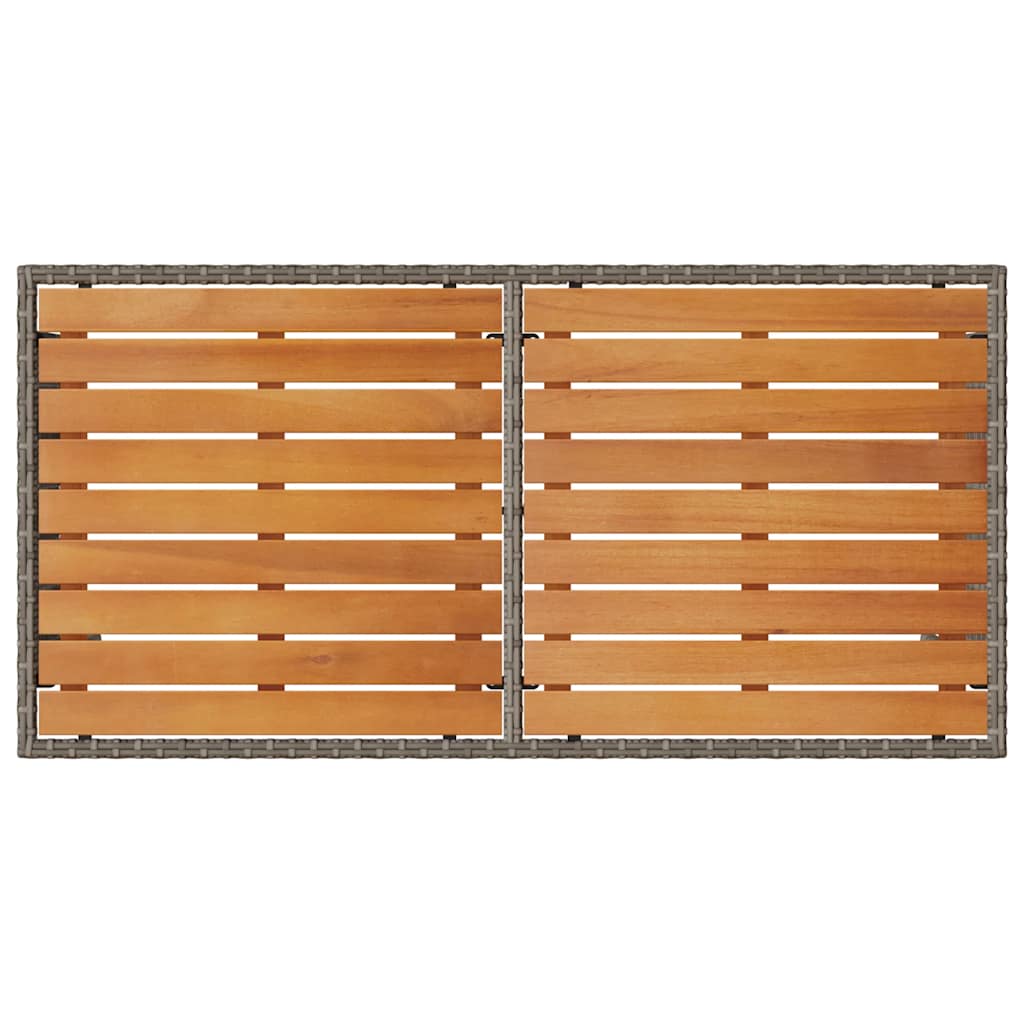 3 pcs conjunto de jantar p/ jardim c/ almofadões vime PE cinza