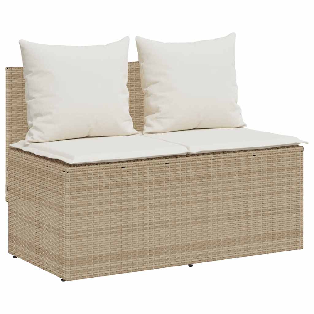 3 pcs conjunto de jantar p/ jardim com almofadões vime PE bege