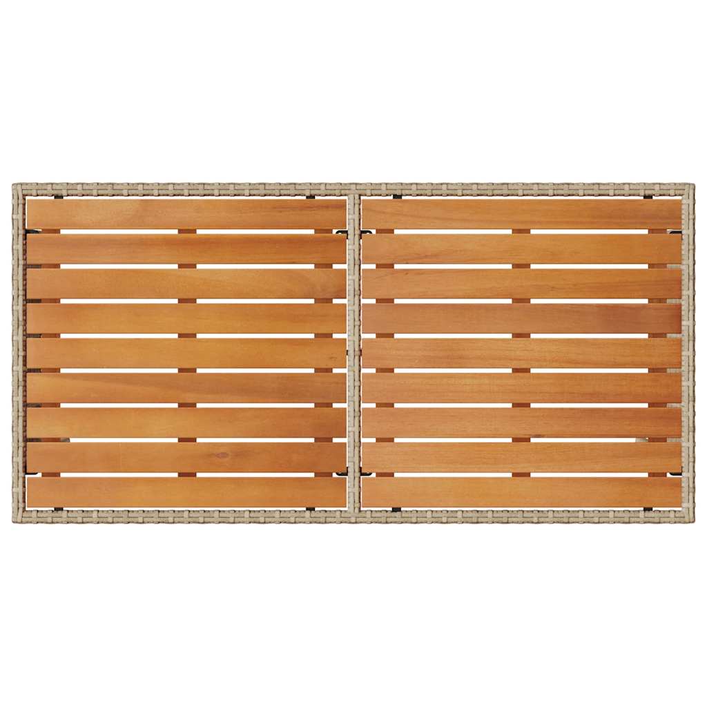 3 pcs conjunto de jantar p/ jardim com almofadões vime PE bege