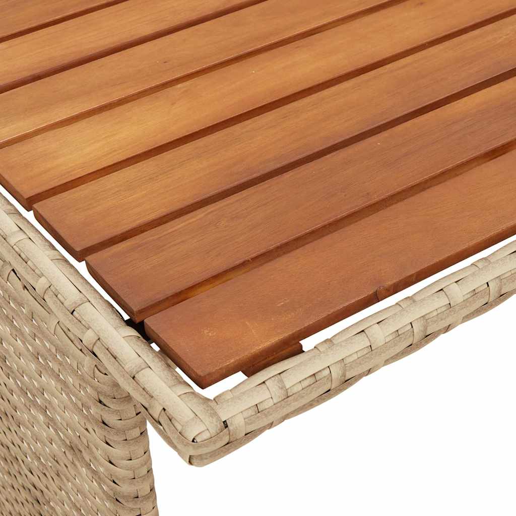 3 pcs conjunto de jantar p/ jardim com almofadões vime PE bege