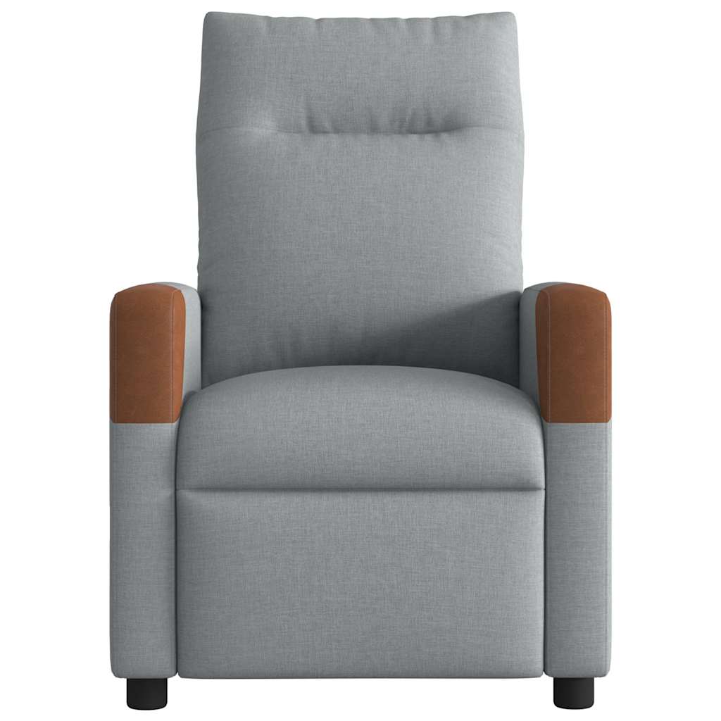 Poltrona de massagens reclinável tecido cinzento-claro