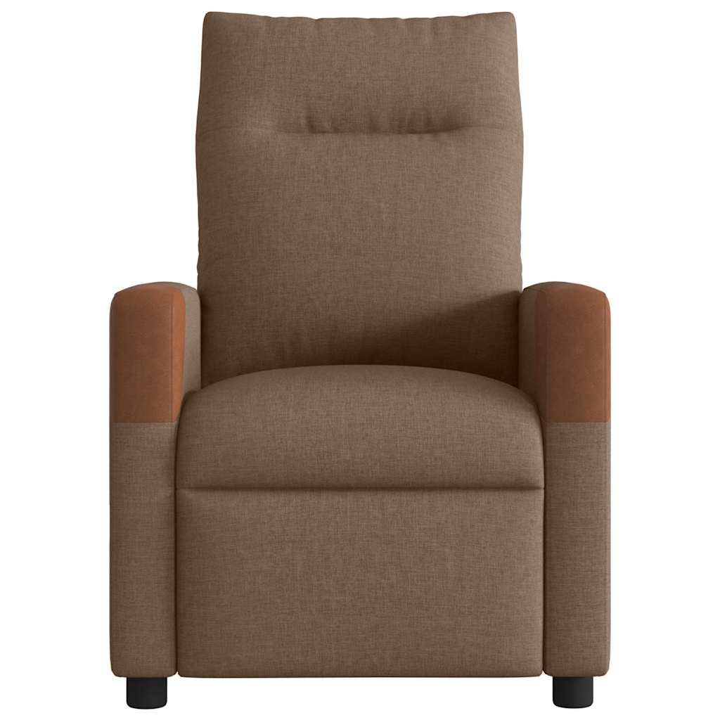 Poltrona de massagens reclinável tecido castanho