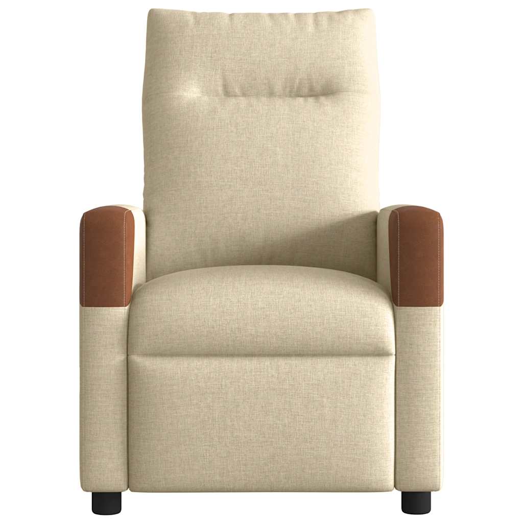Poltrona de massagens reclinável tecido cor creme