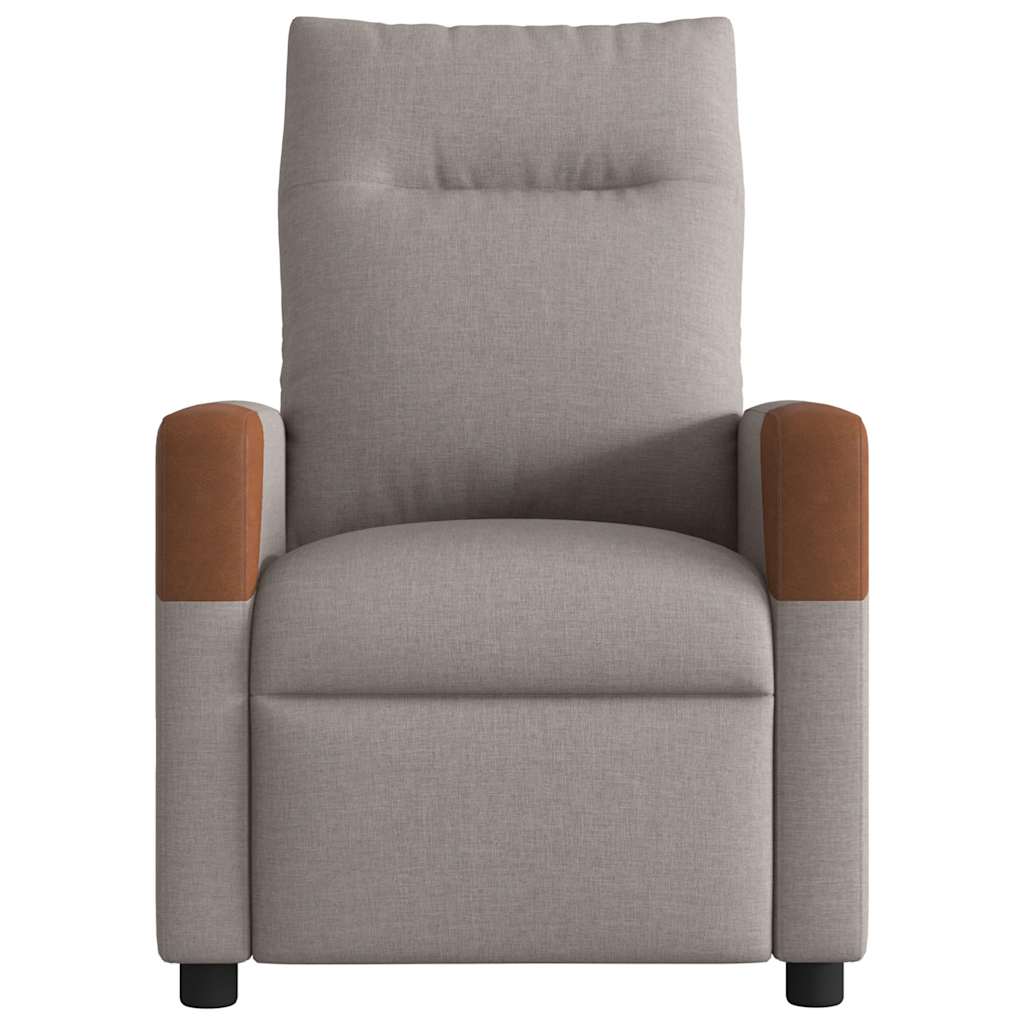 Poltrona de massagens reclinável tecido cinzento-acastanhado