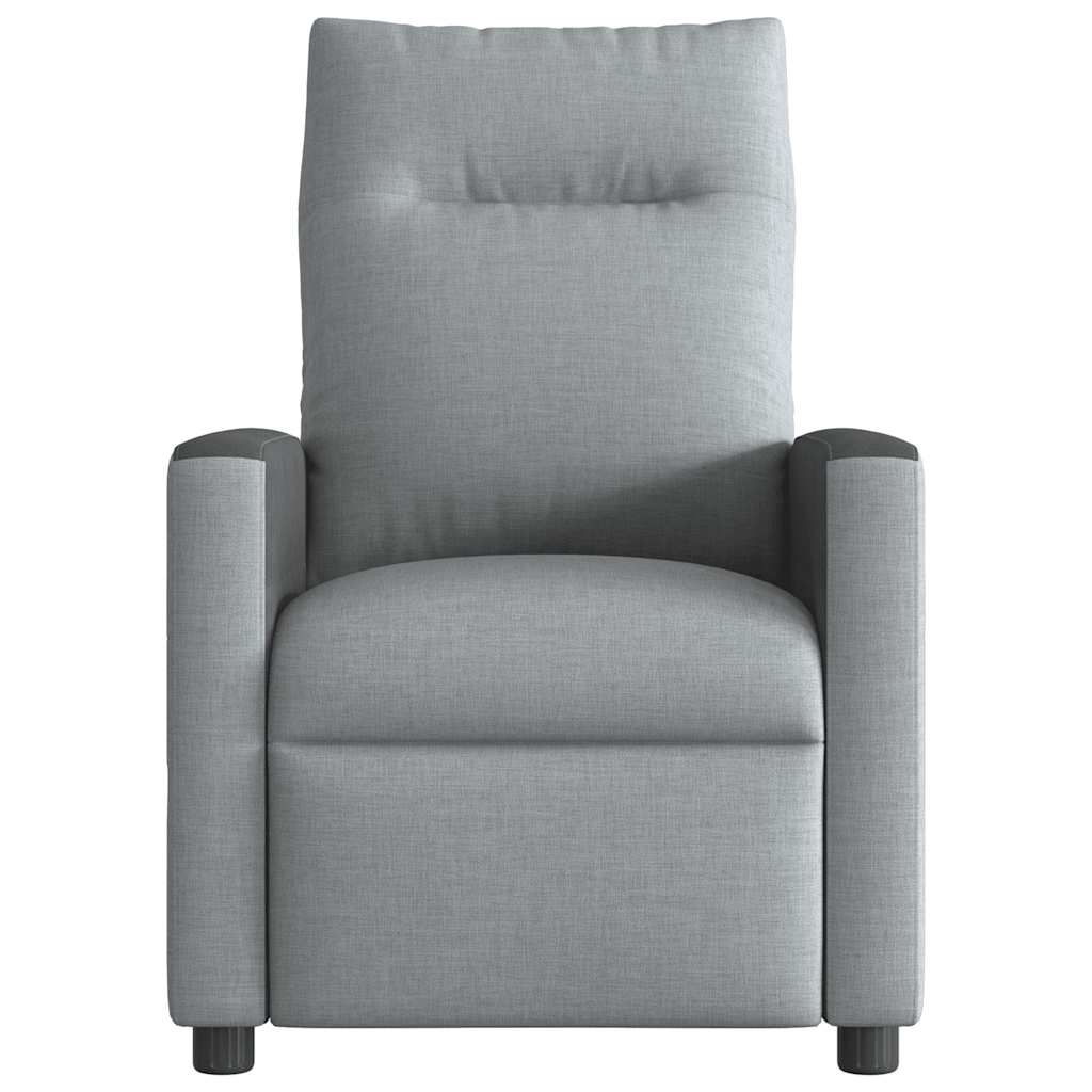 Poltrona de massagens reclinável tecido cinzento-claro