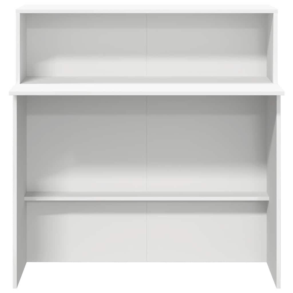 Balcão de recepção branco 100x50x103,5 cm madeira projetada