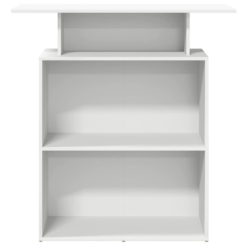 Balcão de recepção branco 100x40x104 cm madeira projetada