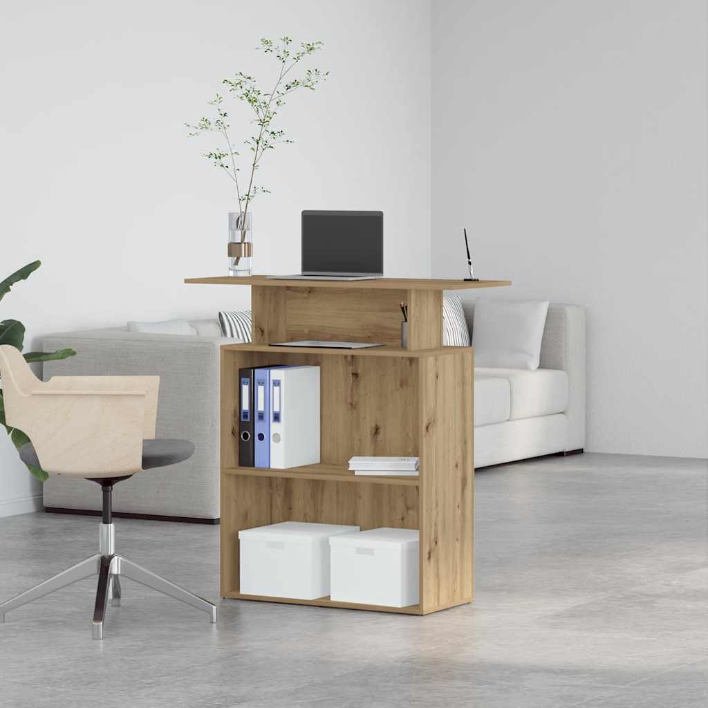 Balcão de recepção 100x40x104 cm madeira carvalho artisiano