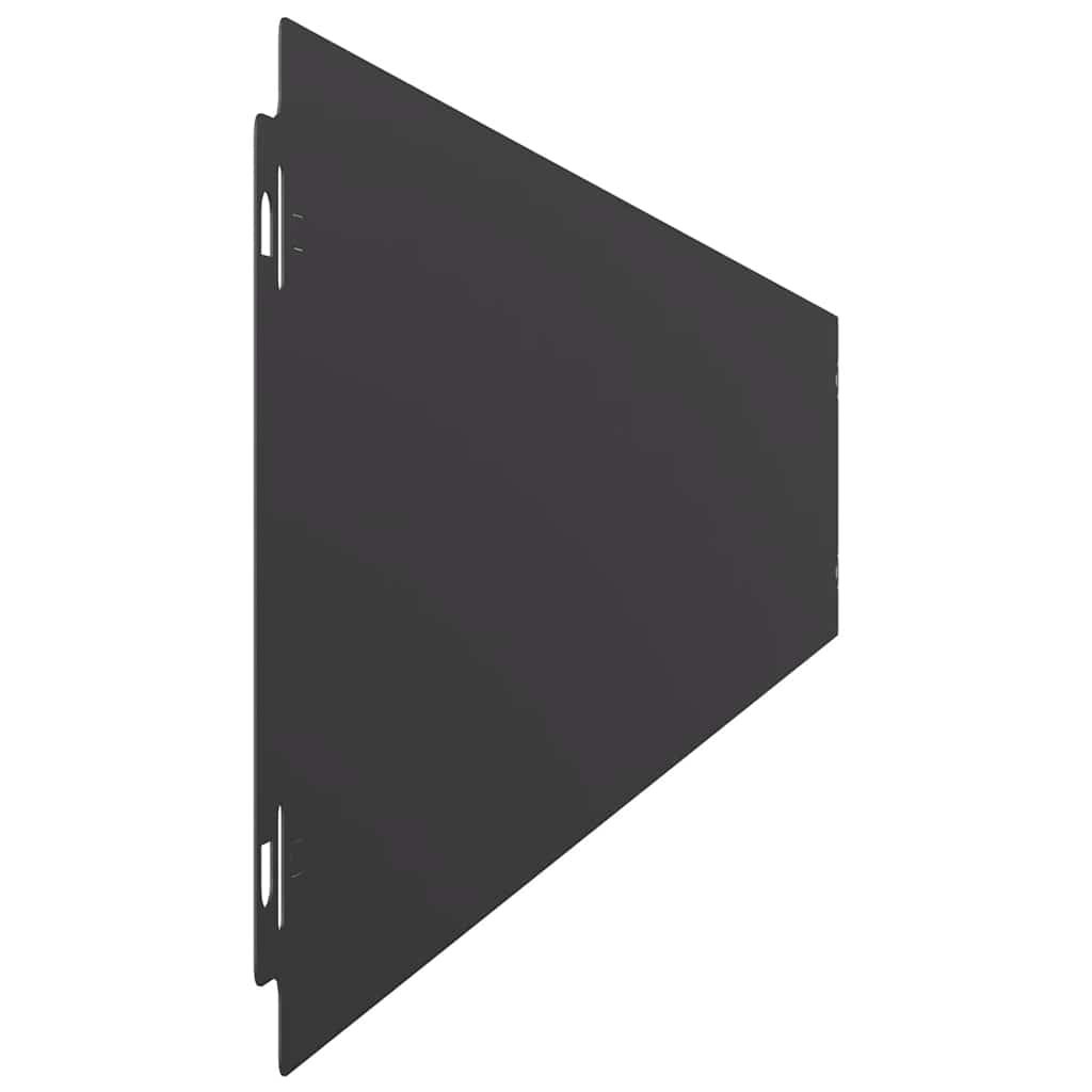 Orlas de relvado 10 pcs preto 15x103 cm aço laminado a frio
