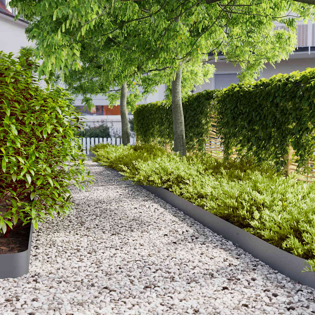 Orlas de relva 50 pcs antracite 15x103 cm aço laminado a frio