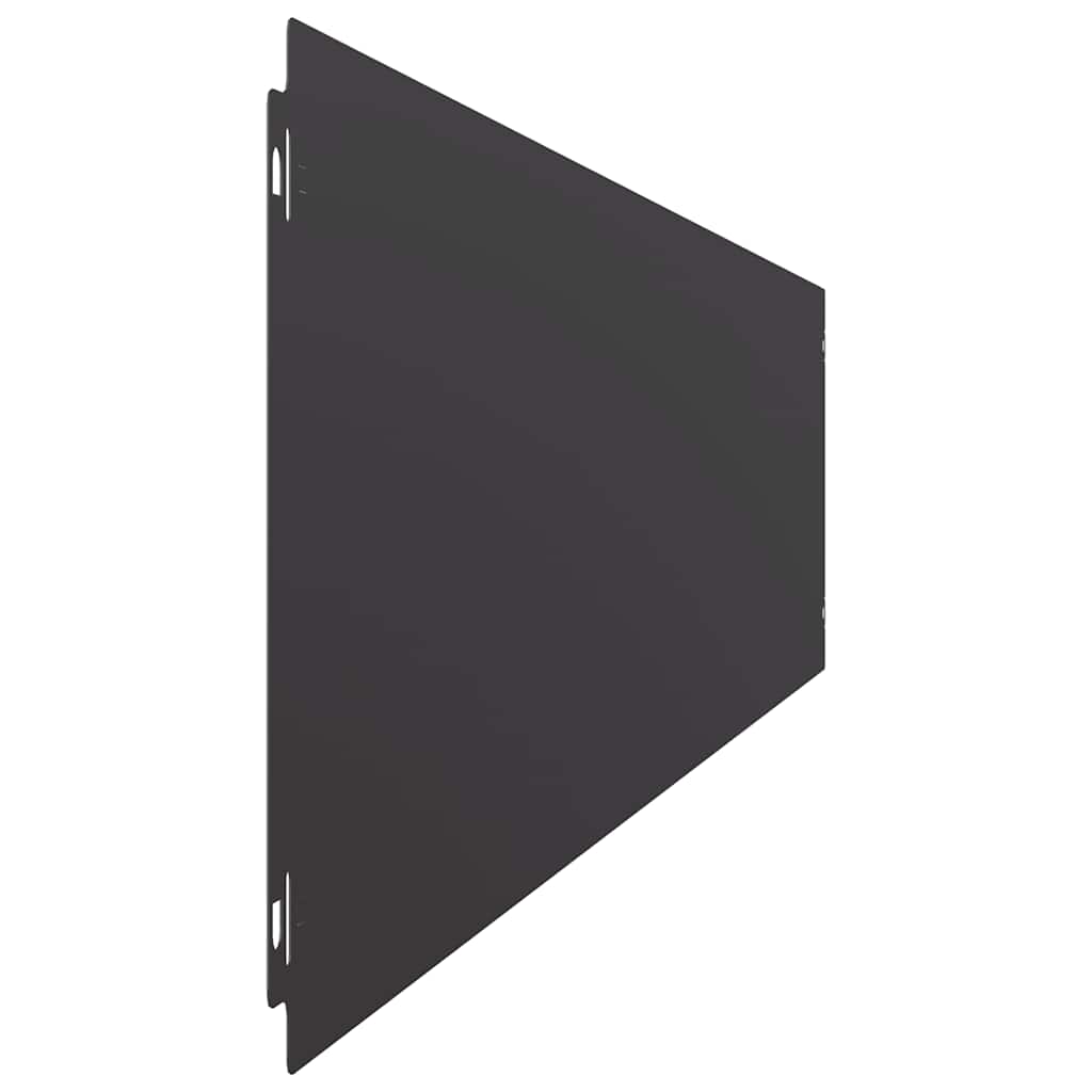 Orlas de relvado 10 pcs preto 20x103 cm aço laminado a frio