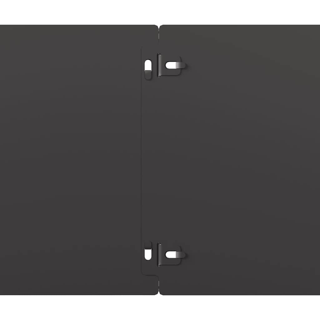 Orlas de relvado 10 pcs preto 20x103 cm aço laminado a frio