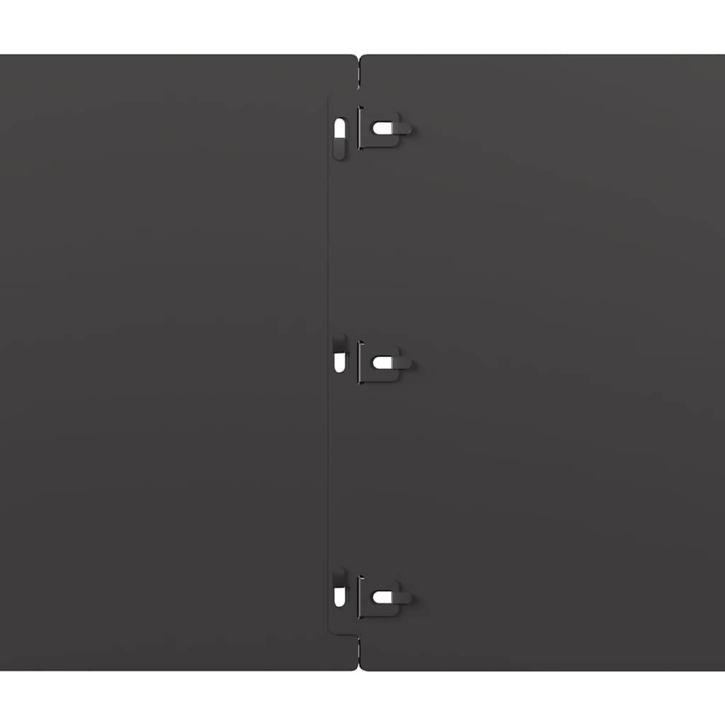 Orlas de relvado 10 pcs preto 25x103 cm aço laminado a frio