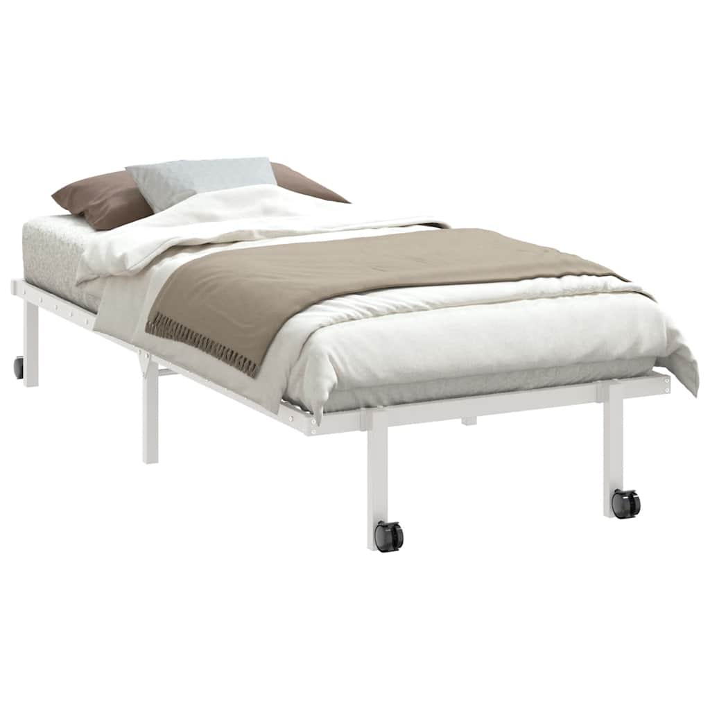 Estrutura de cama sem colchão Dobrável 90x200 cm aço branco