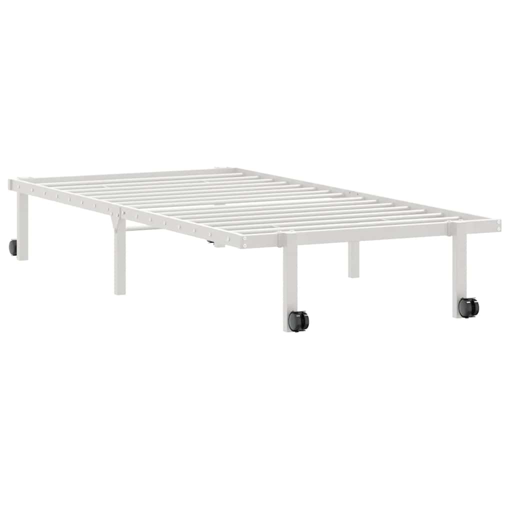 Estrutura de cama sem colchão Dobrável 90x200 cm aço branco