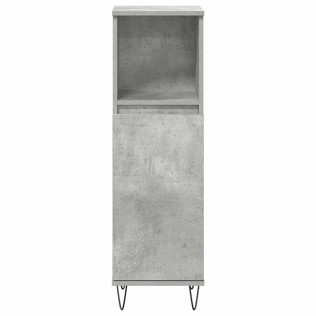 3 pcs conj. móveis casa banho derivados madeira cinza cimento