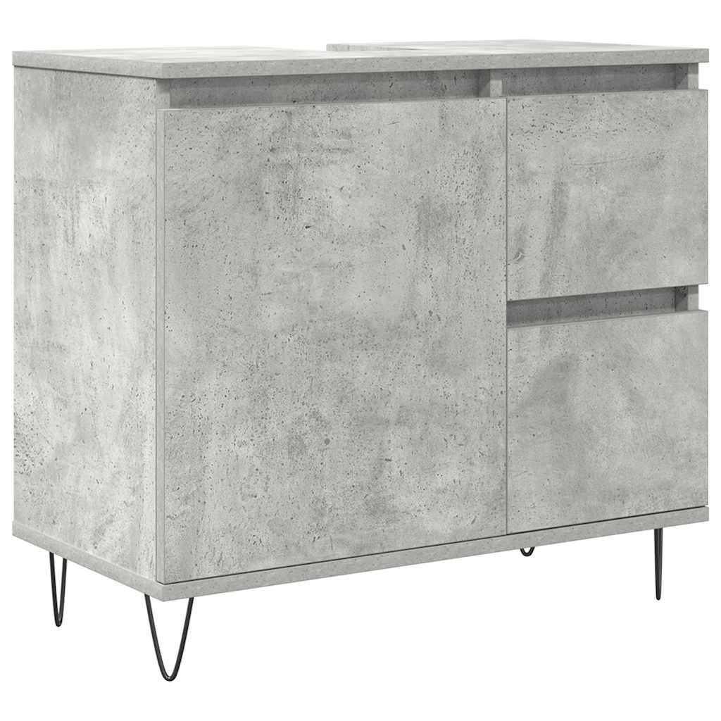 3 pcs conj. móveis casa banho derivados madeira cinza cimento