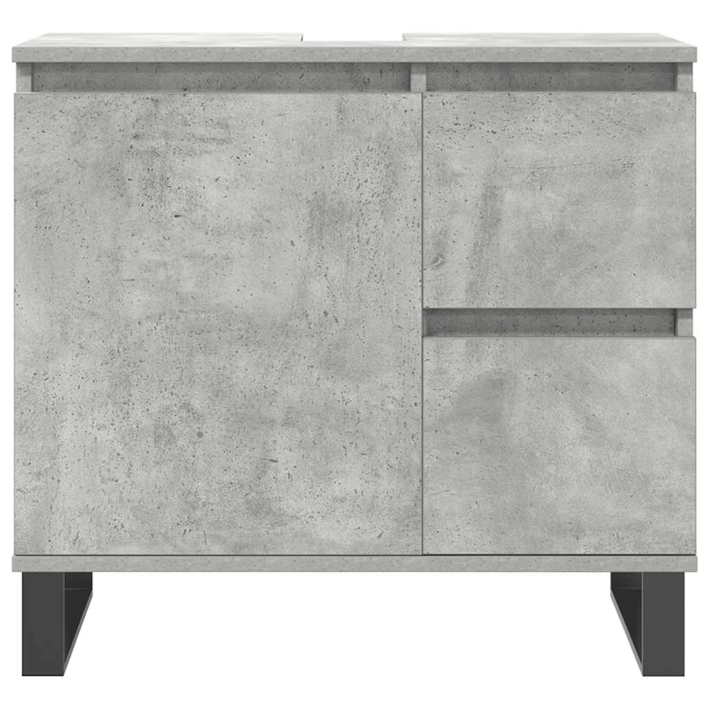 3 pcs conj. móveis casa banho derivados madeira cinza cimento