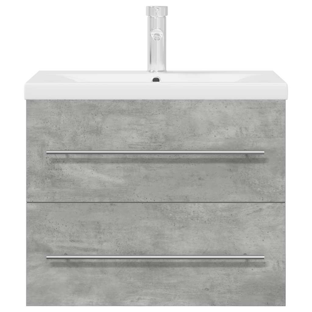 2 pcs conj. móveis casa banho derivados madeira cinza cimento