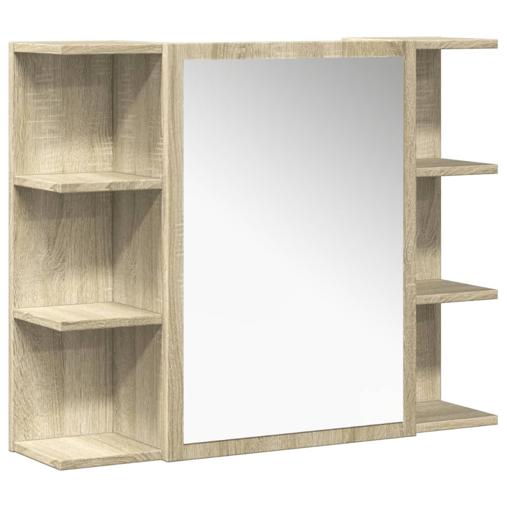 4 pcs conj. móveis casa banho derivados madeira carvalho sonoma