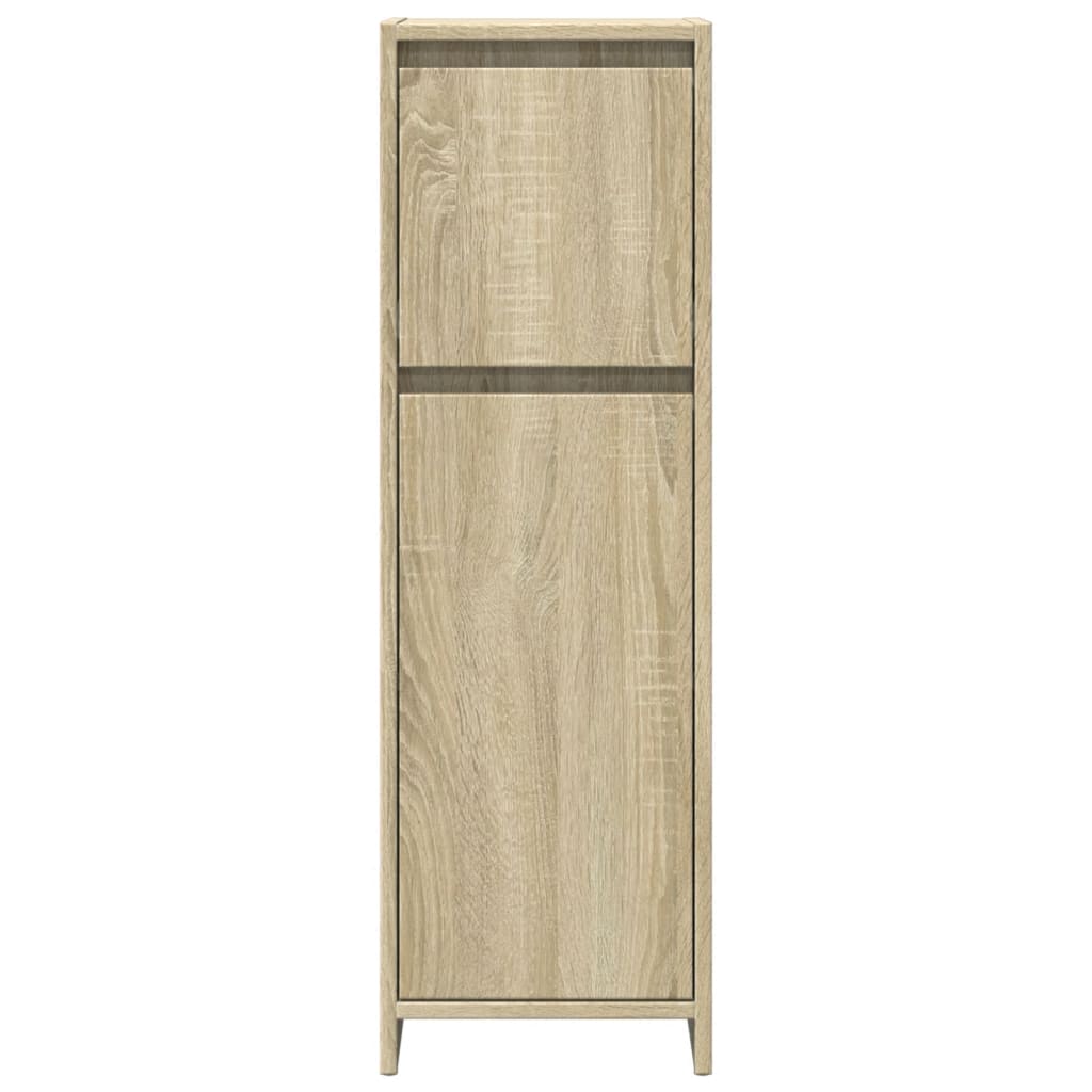 3 pcs conj. móveis casa banho derivados madeira carvalho sonoma