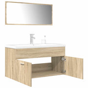 3 pcs conj. móveis casa banho derivados madeira carvalho sonoma