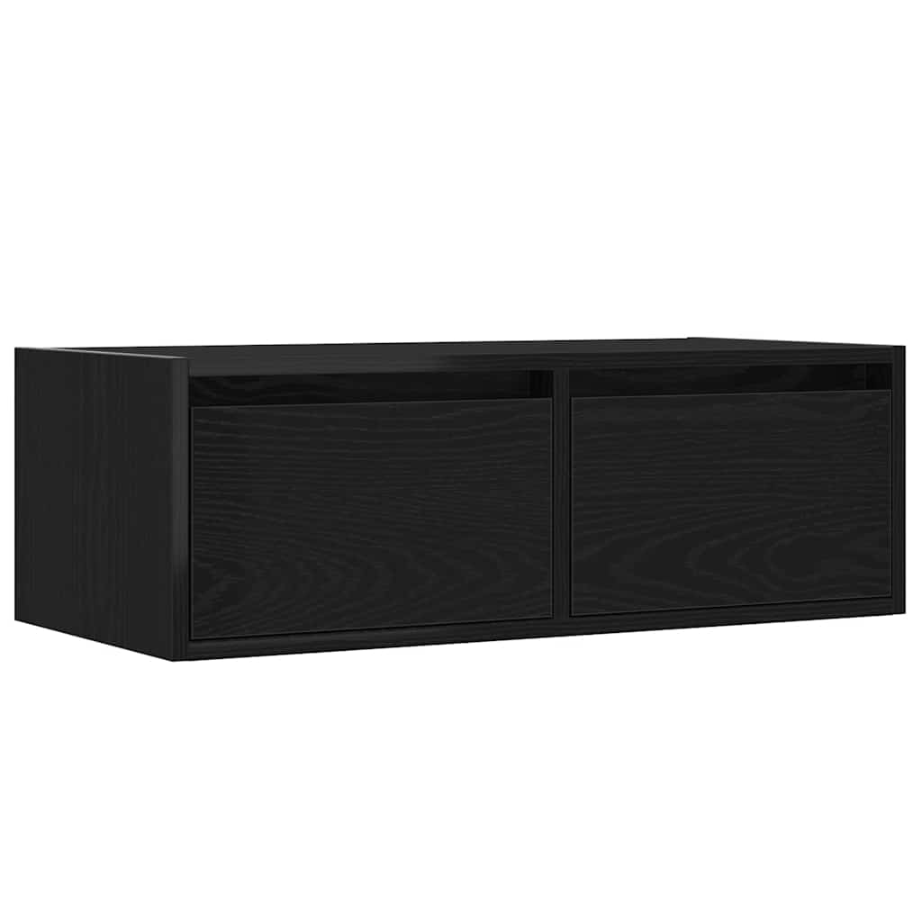 Móvel de TV com luzes LED 75x35,5x25 cm carvalho preto