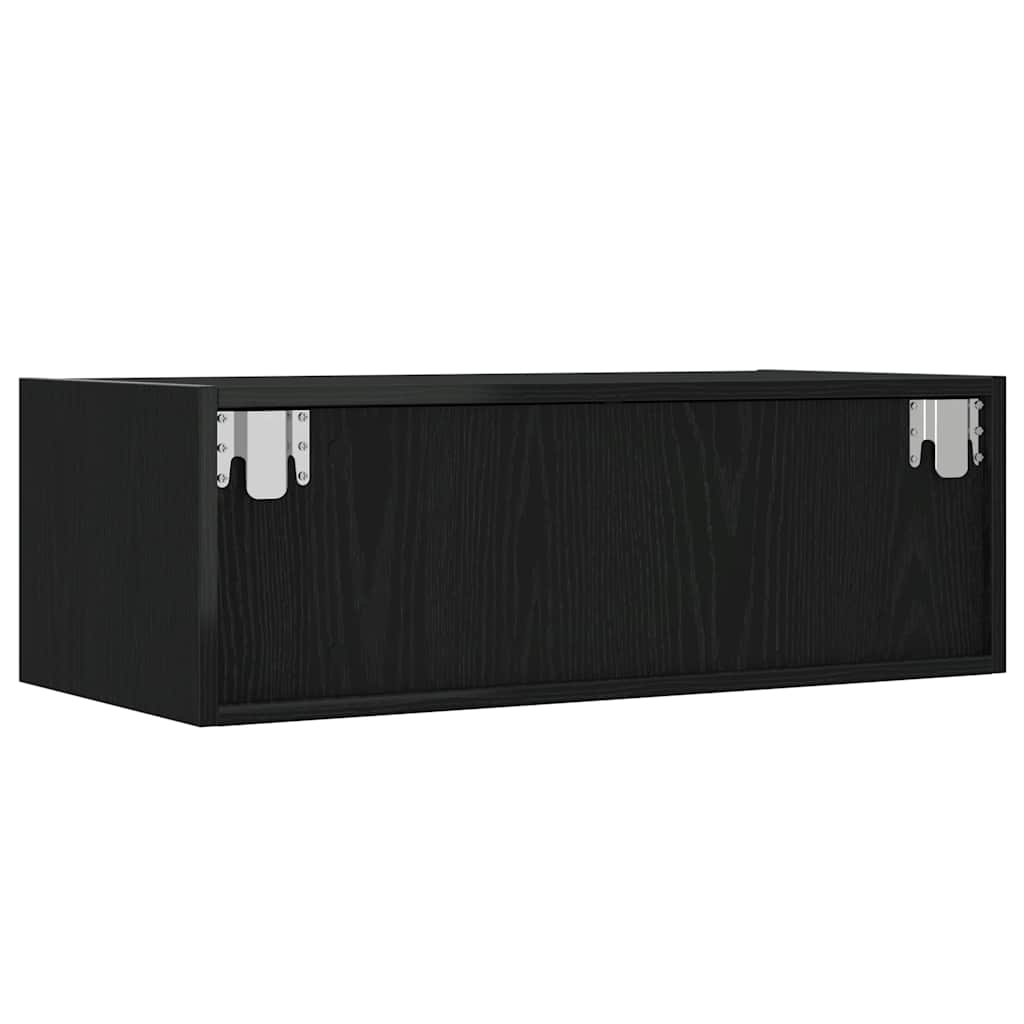 Móvel de TV com luzes LED 75x35,5x25 cm carvalho preto