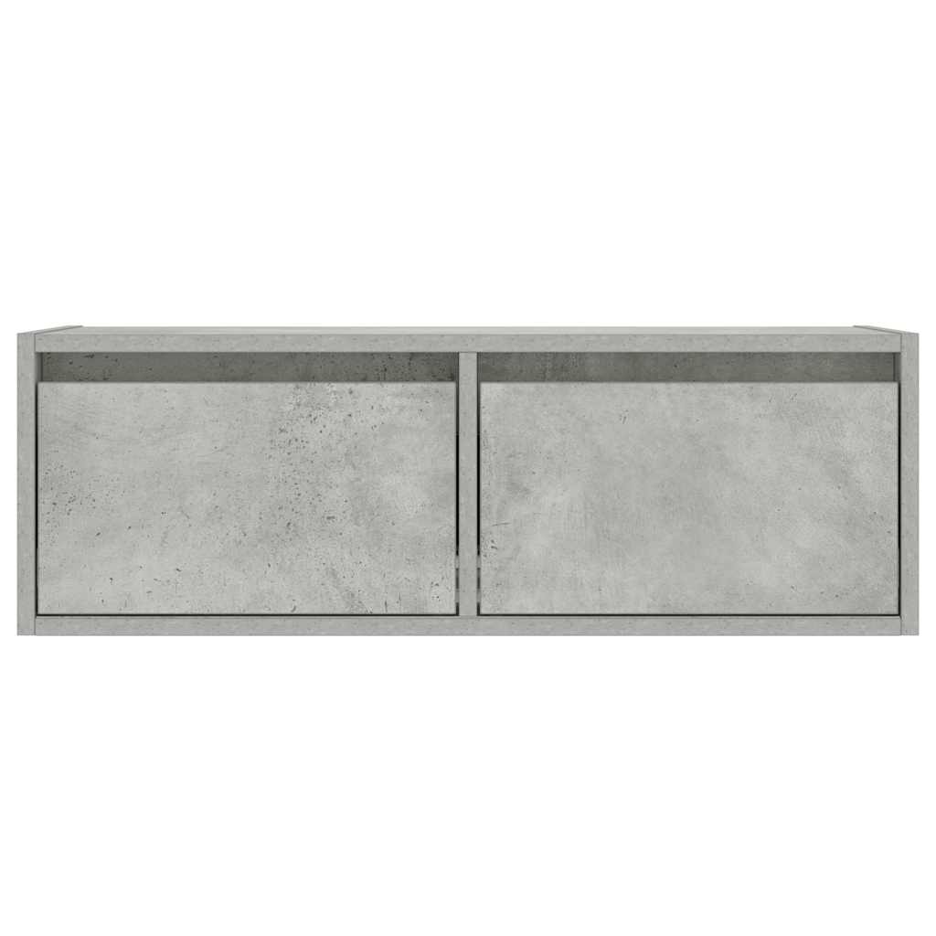 Móvel de TV com luzes LED 75x35,5x25 cm cinzento cimento