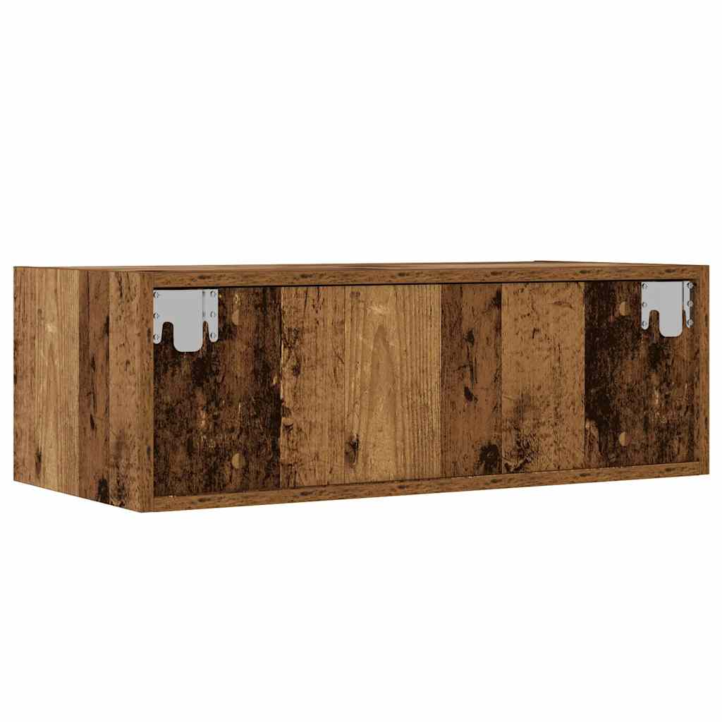 Móvel de TV com luzes LED 75x35,5x25 cm madeira velha