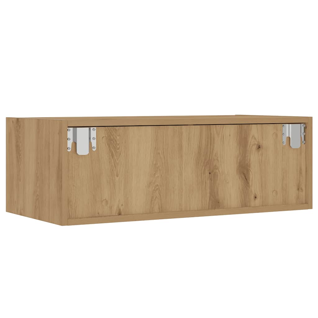 Móvel de TV com luzes LED 75x35,5x25 cm carvalho artisiano