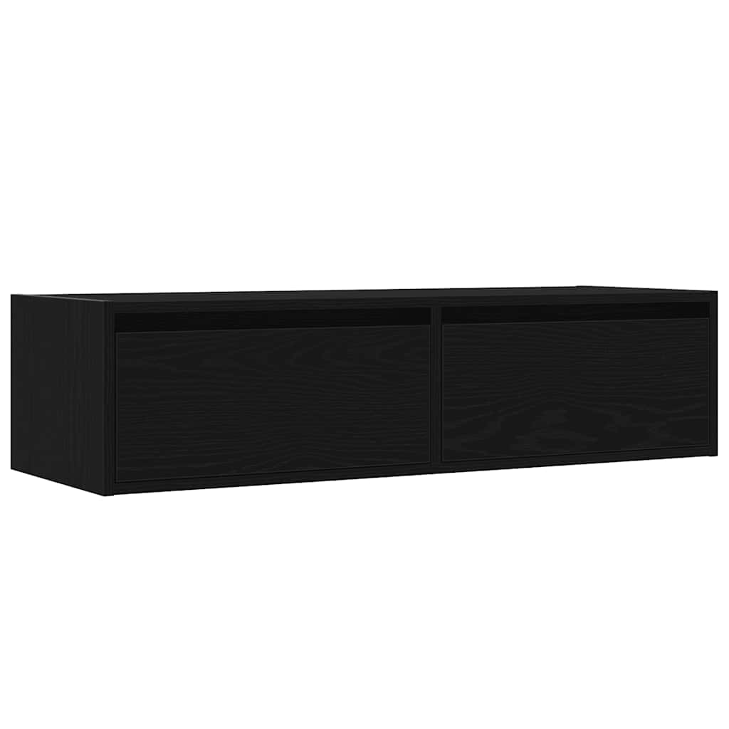 Móvel TV com luzes LED carvalho preto 100X35,5x25 cm
