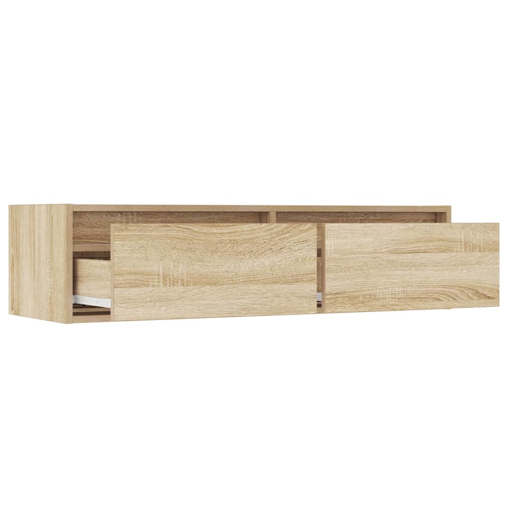 Móvel de TV com luzes LED 100X35,5x25 cm carvalho sonoma