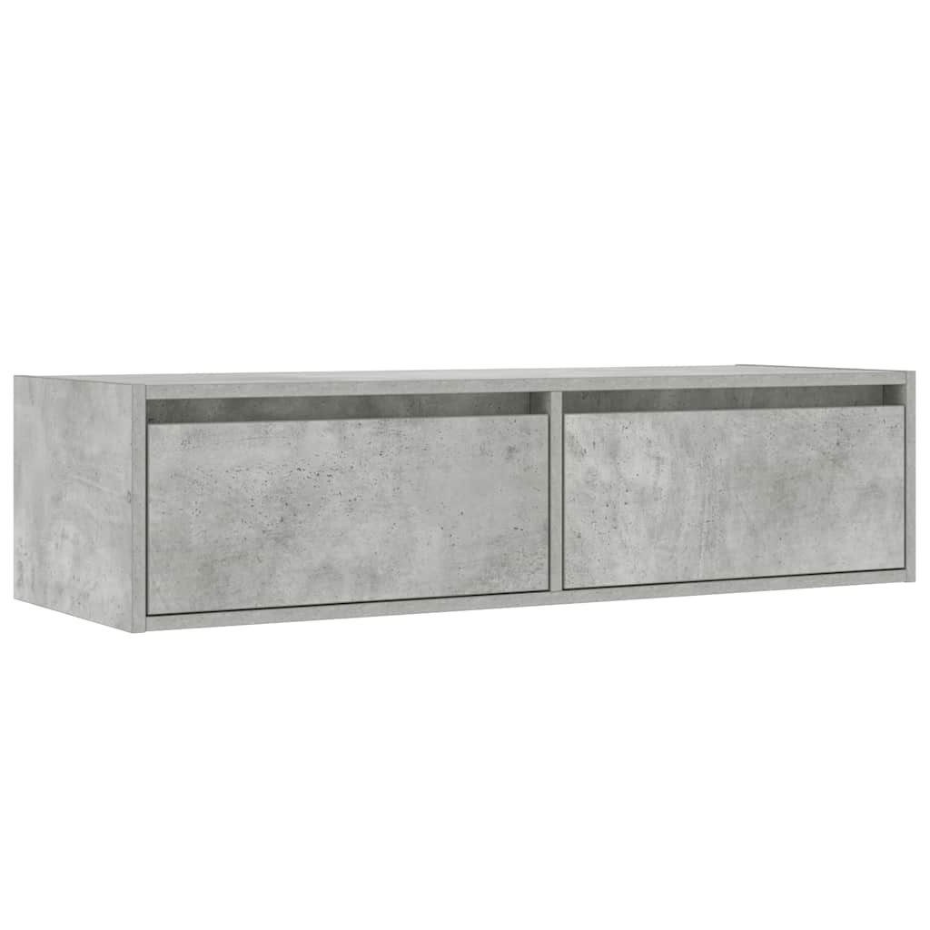 Móvel de TV com luzes LED 100X35,5x25 cm cinzento cimento