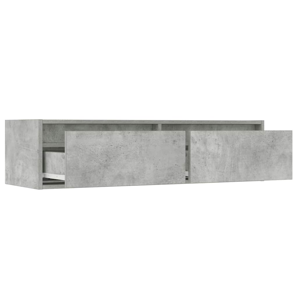 Móvel de TV com luzes LED 100X35,5x25 cm cinzento cimento