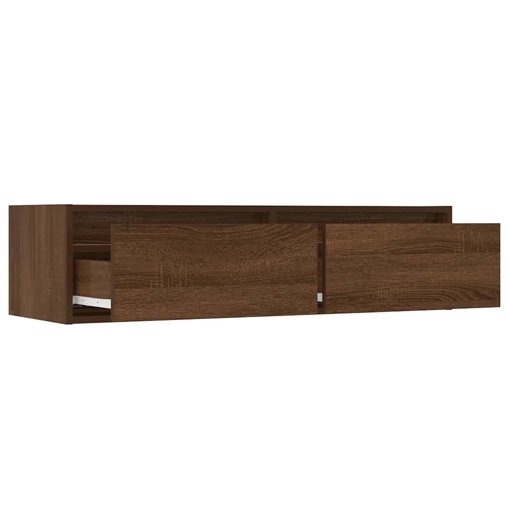 Móvel de TV com luzes LED 100X35,5x25 cm cor carvalho castanho