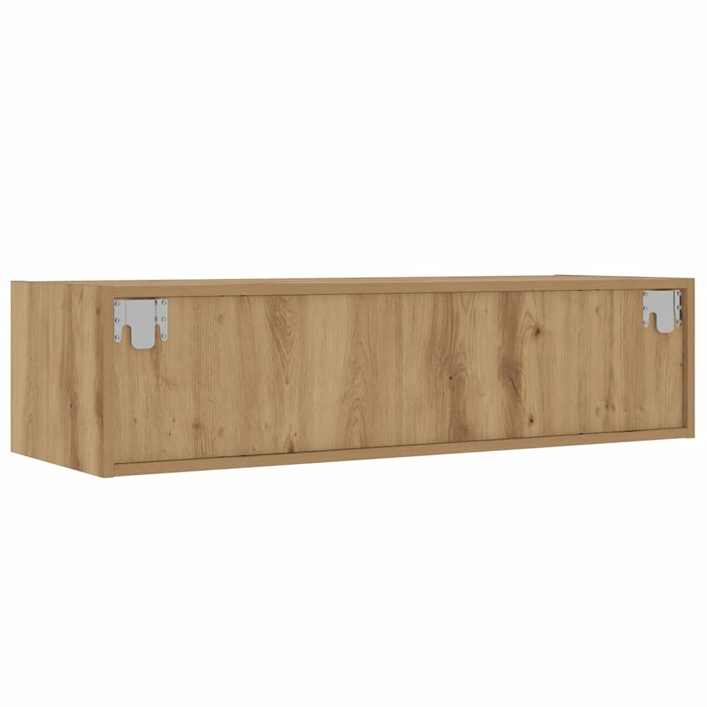 Móvel de TV com luzes LED 100X35,5x25 cm carvalho artisiano