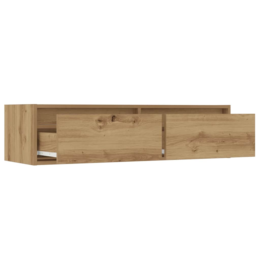 Móvel de TV com luzes LED 100X35,5x25 cm carvalho artisiano