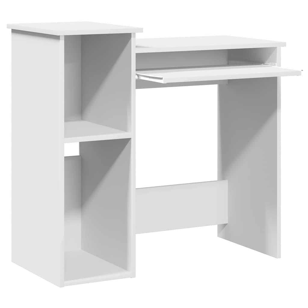 Secretária com prateleiras 84x40x78 cm contraplacado branco
