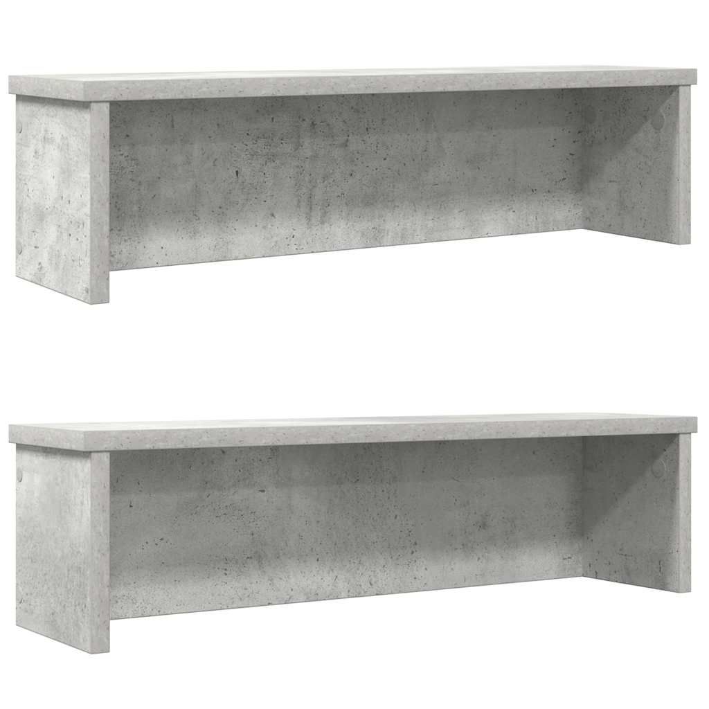 Racks de cozinha empilhável 2 pcs concreto cinza 50x15x16 cm