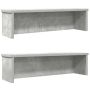 Racks de cozinha empilhável 2 pcs concreto cinza 50x15x16 cm