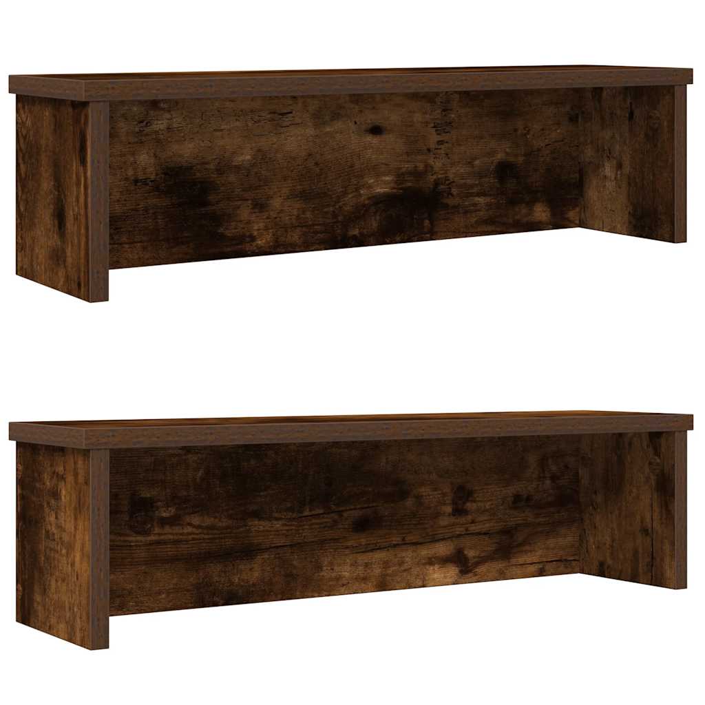 Racks de cozinha empilhável 2 pcs carvalho defumado 50x15x16 cm